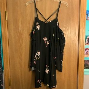 floral cottage core dress with wide sleeves